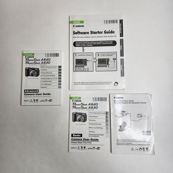 Canon PowerShot A630 8MP Digital Camera Silver 4x Zoom Box Manuals Works Clean - Picture 3 of 16